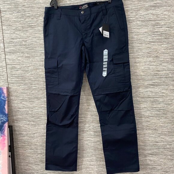 LAPG Mens Tactical Cargo Pants 18X Long Navy Blue Durable Ripstop Fabric - Picture 1 of 11